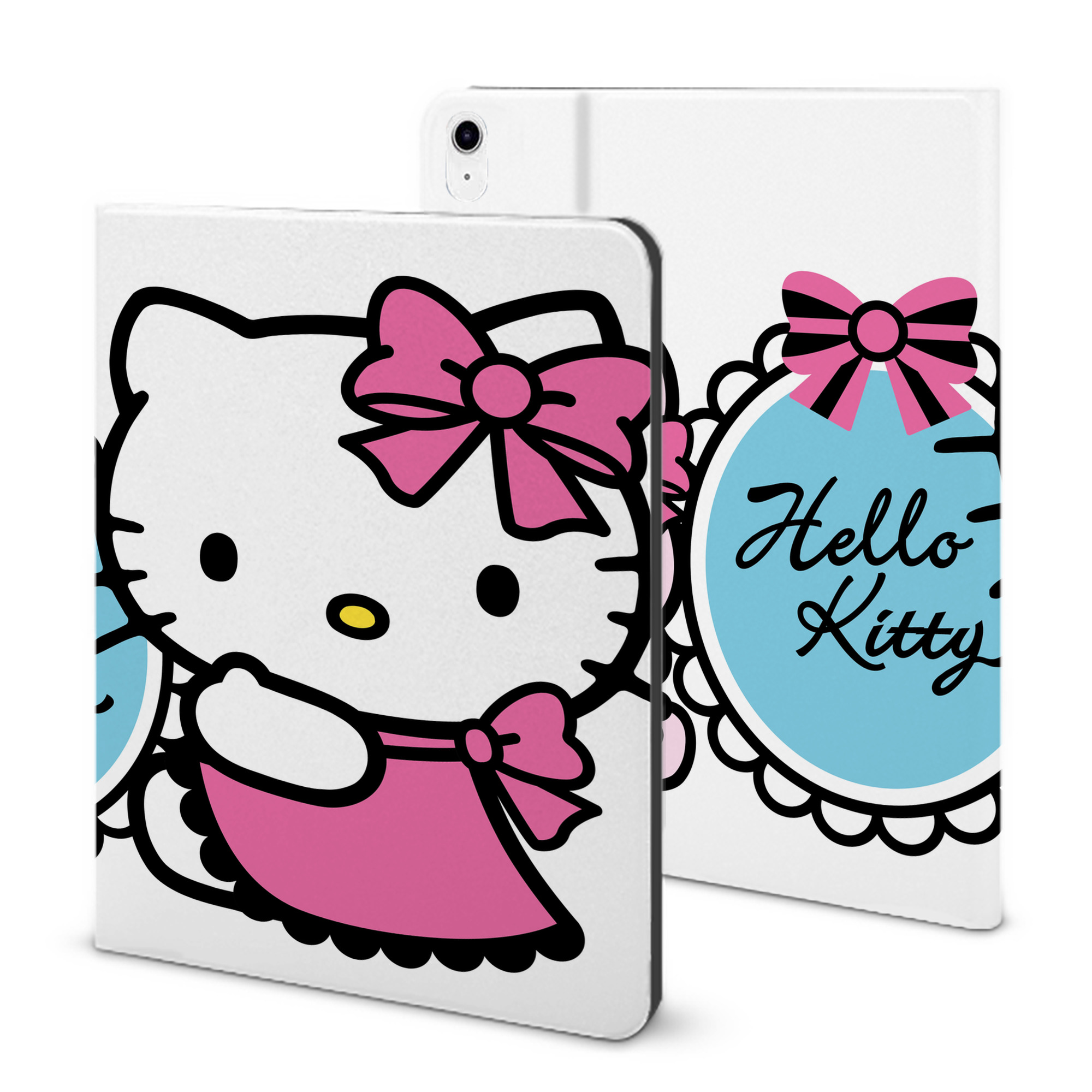 （画像用） Hello Kitty ハローキティ IPad ケース ブック型 PUレザー TPU 耐衝撃 軽量 薄型 ペン収納なし 全面保護 IPad 各モデル対応